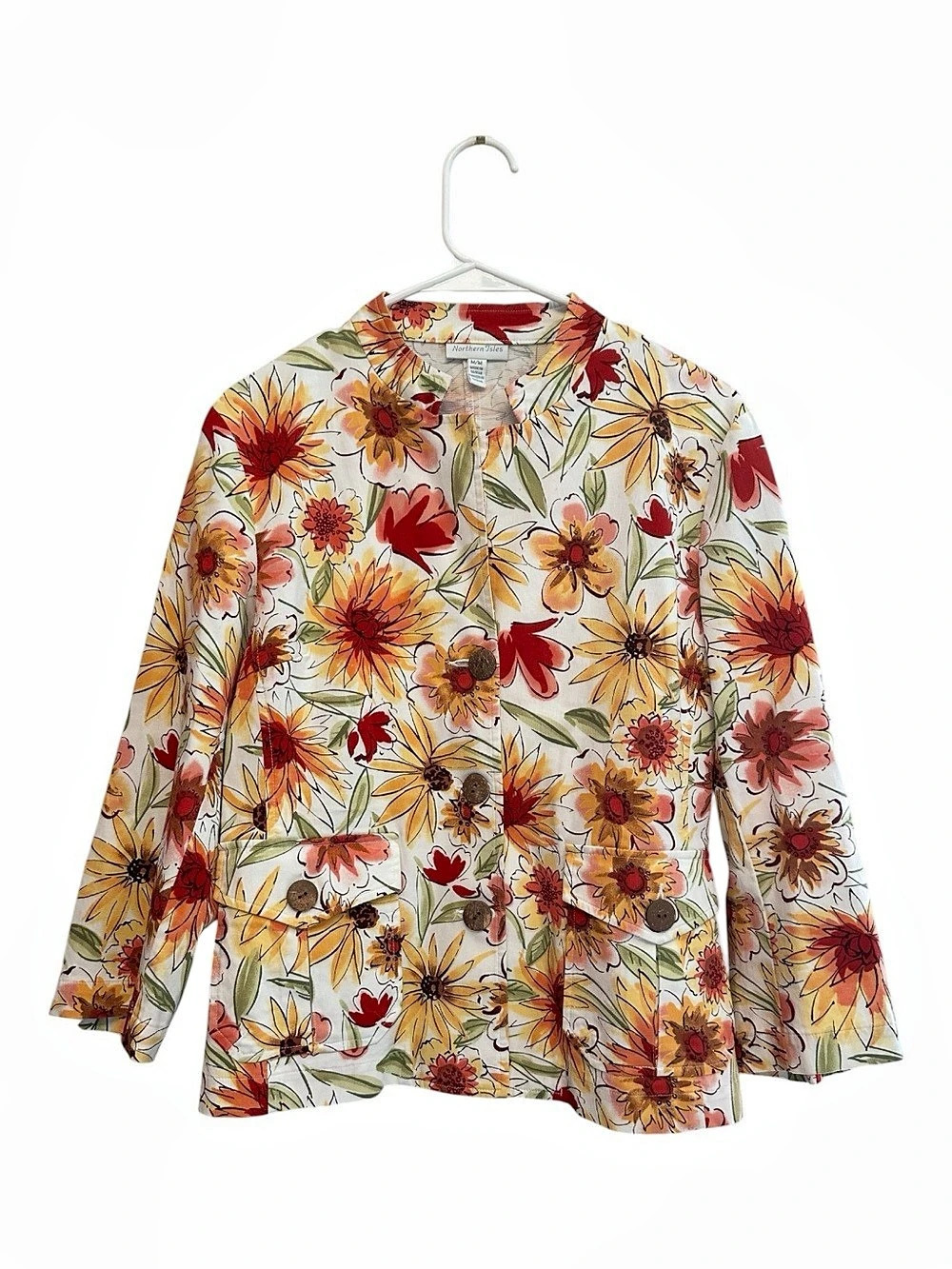 Vintage 90’s Northern Isles Floral Button-Front Cotton Jacket Size Medium